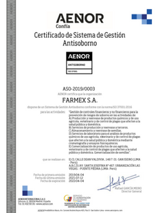 Certificado de Sistema de Gestión Antisoborno