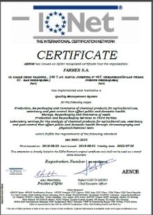 Certificado IQnet Sistema de Gestión de Calidad