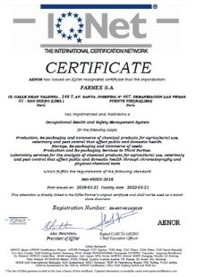 Certificado IQnet Sistema de Gestión de SST